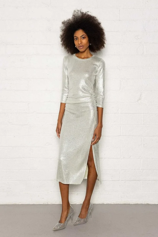 Luxx Midi Dress In Silver