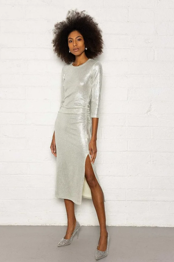 Luxx Midi Dress In Silver