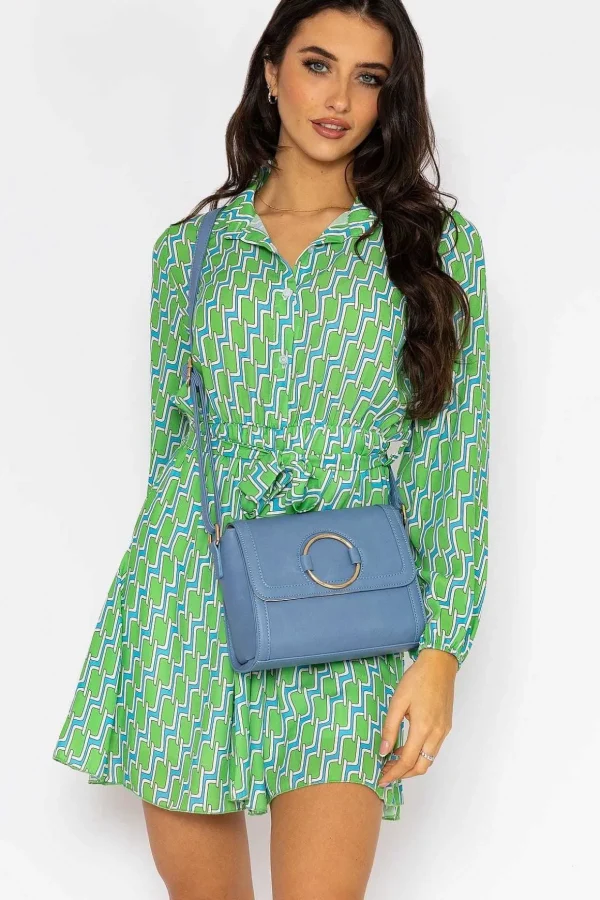 Maria Mini Dress In Green Print