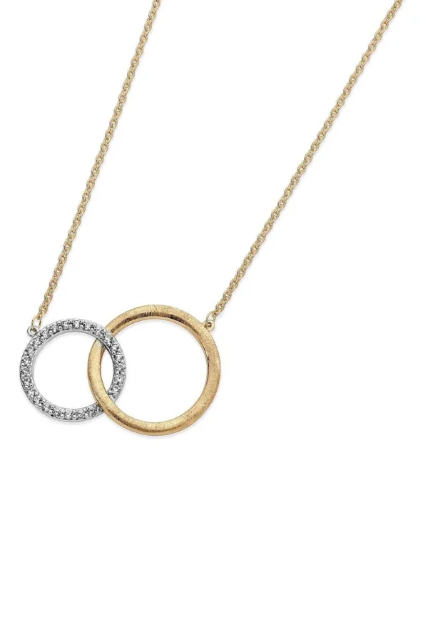Matt & Pave Circles Pendant