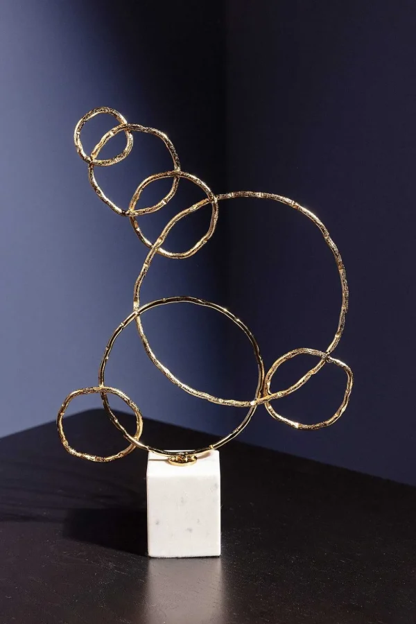 Medium Abstract Gold Marble Decor