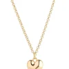 Medium Length Heart Gold Pendant Necklace