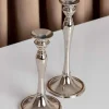 Medium Silver Dinner Candle Holder