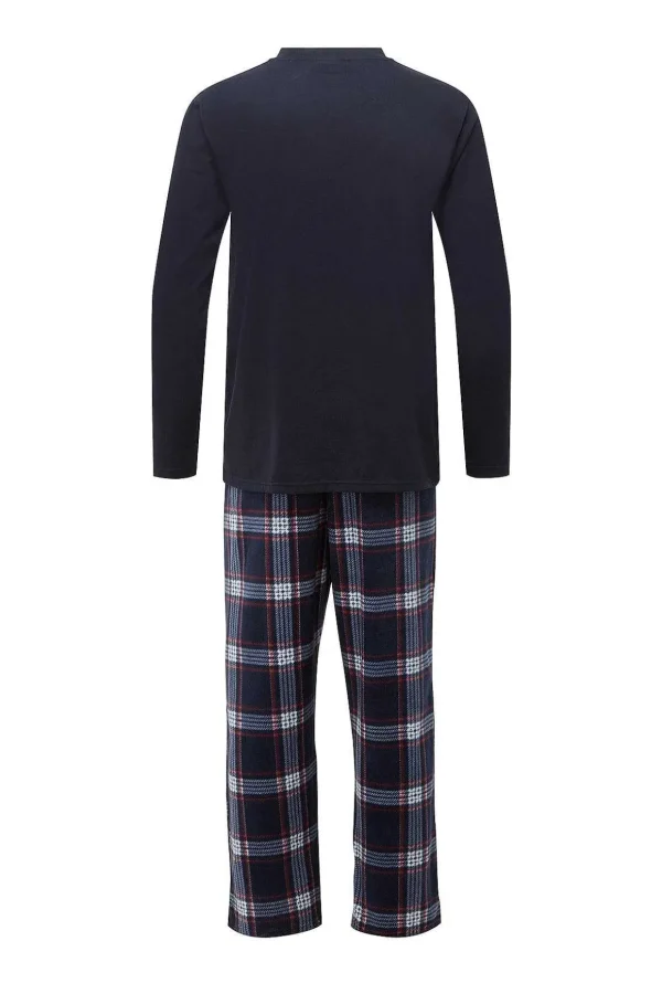 Mens Check Pyjamas In Navy