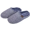 Mens Chunky Knit Mule Slippers In Grey
