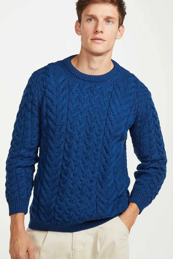 Men'S Crew Neck Sweater In Blue