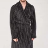 Mens Luxury Dressing Gown In Charcoal