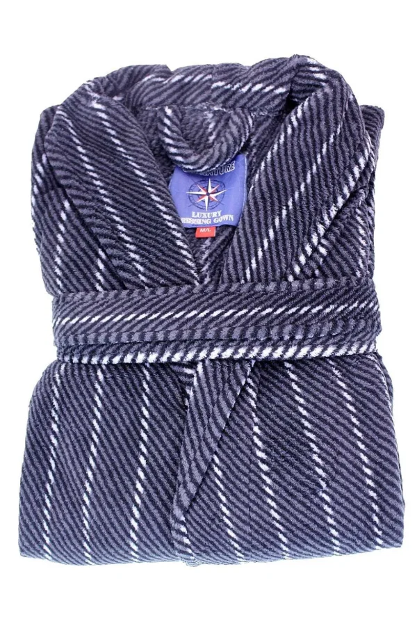 Mens Luxury Dressing Gown In Charcoal