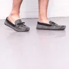 Mens Luxury Moccasin Slippers In Tweed