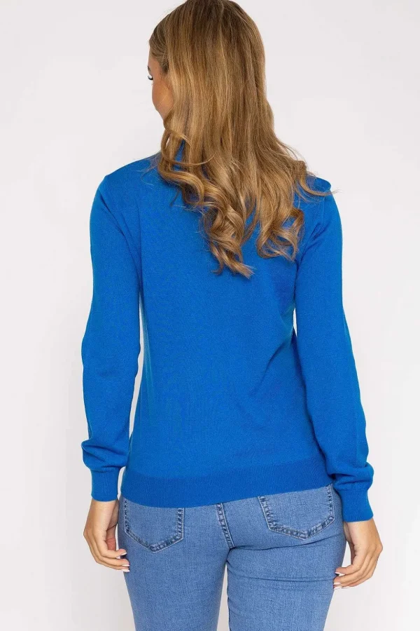 Merino Blend Crew In Blue