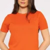 Merino Short Sleeve Crew In Orange