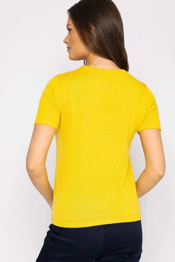 Merino Short Sleeve Crew In Yellow