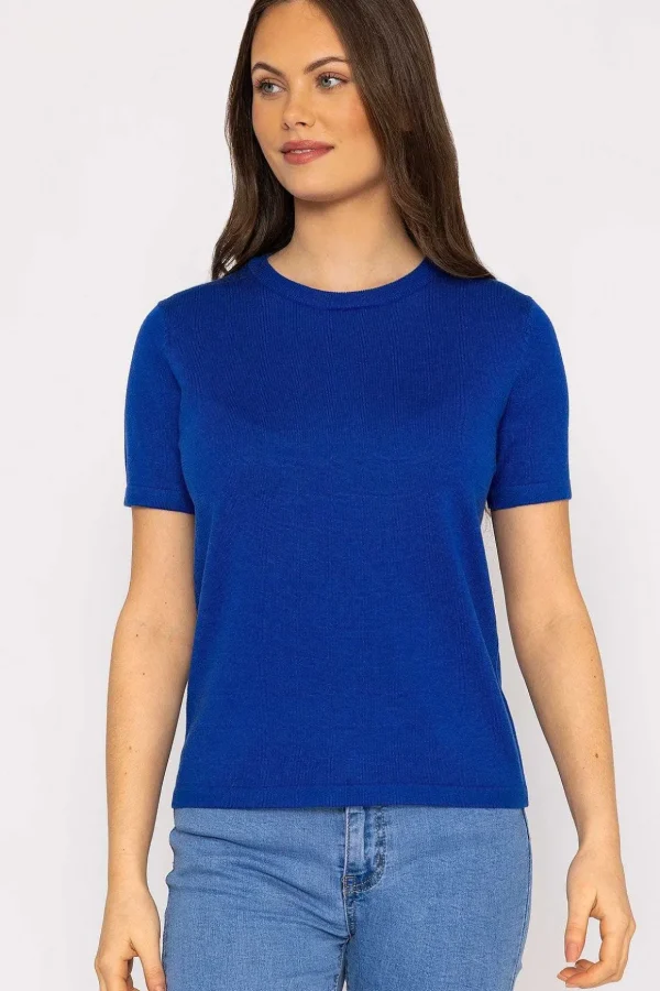 Merino Short Sleeve Crew In Cobalt