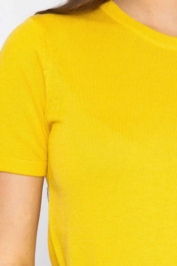 Merino Short Sleeve Crew In Yellow