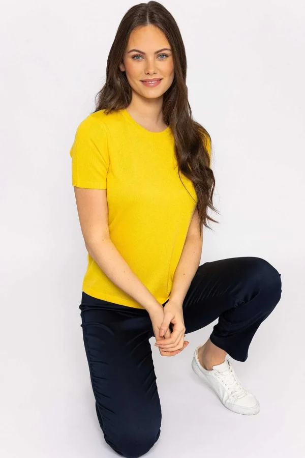 Merino Short Sleeve Crew In Yellow