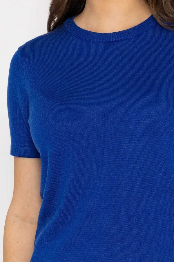 Merino Short Sleeve Crew In Cobalt