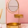 Metal Mirrored Jewellery Holder