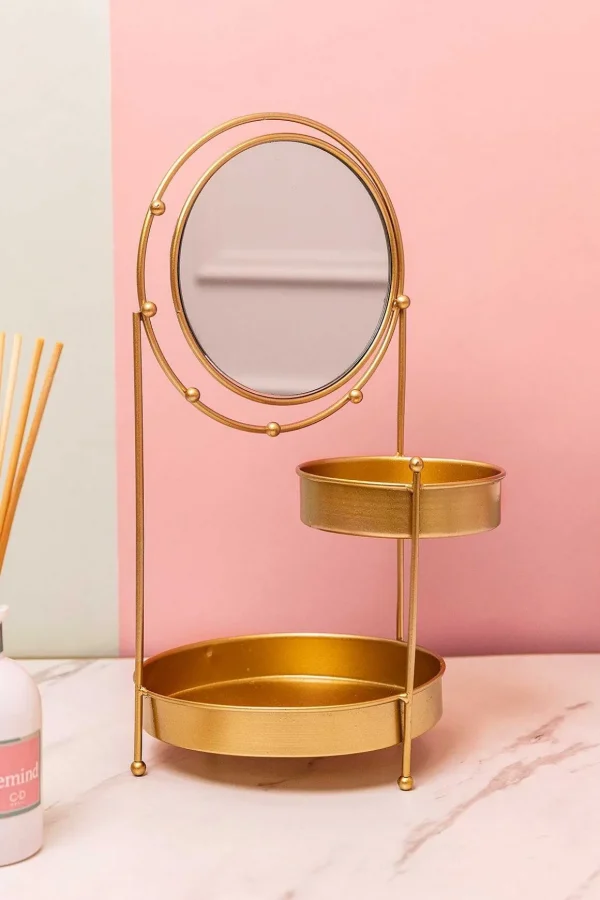 Metal Mirrored Jewellery Holder
