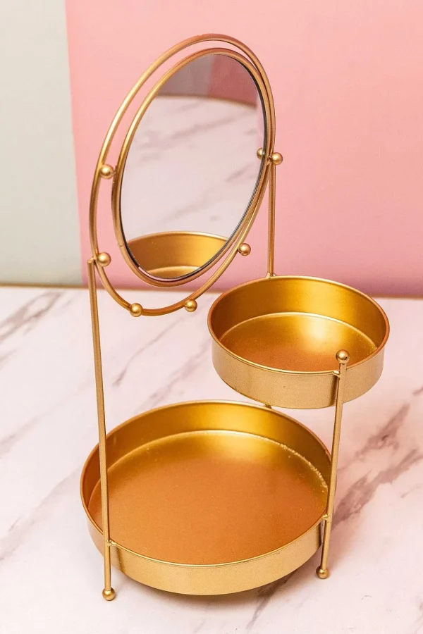 Metal Mirrored Jewellery Holder