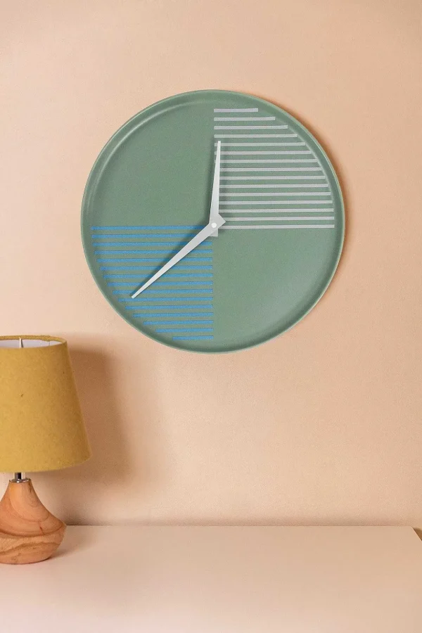 Modern Ceramic Blue Wall Clock