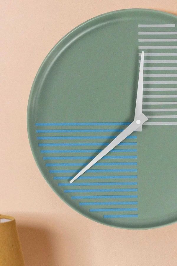 Modern Ceramic Blue Wall Clock