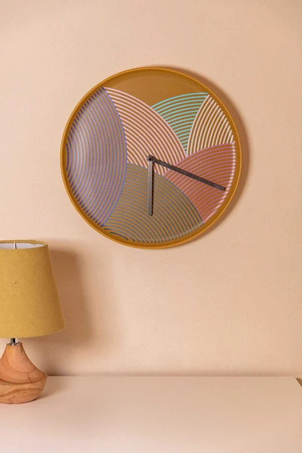 Modern Ceramic Mustard Wall Clock