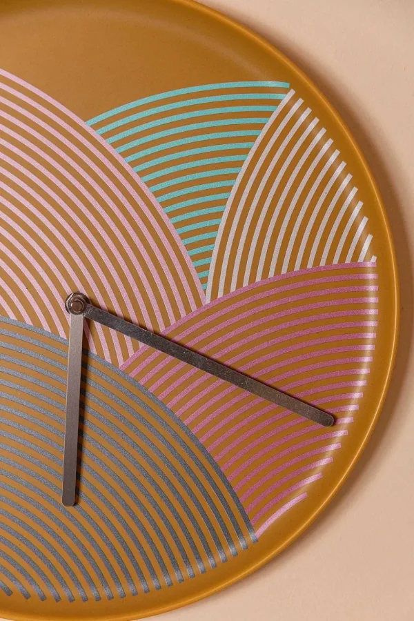 Modern Ceramic Mustard Wall Clock
