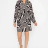 Mono Collarless Shirt Dress