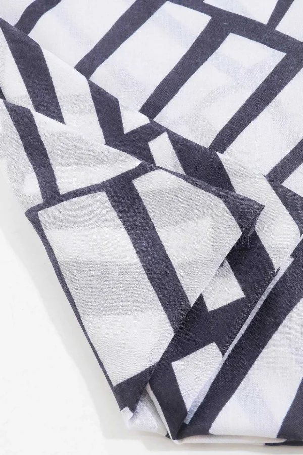 Mono Print Scarf In Black