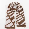 Mono Print Scarf In Brown