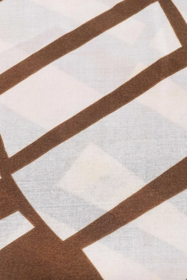 Mono Print Scarf In Brown