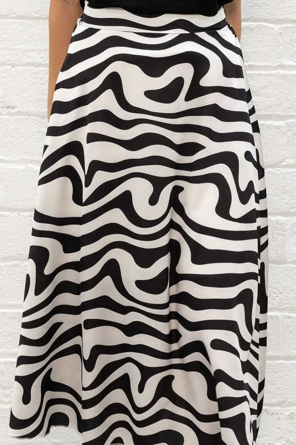 Mono Sateen Midi Skirt