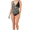 Monochrome Wrap Swimsuit