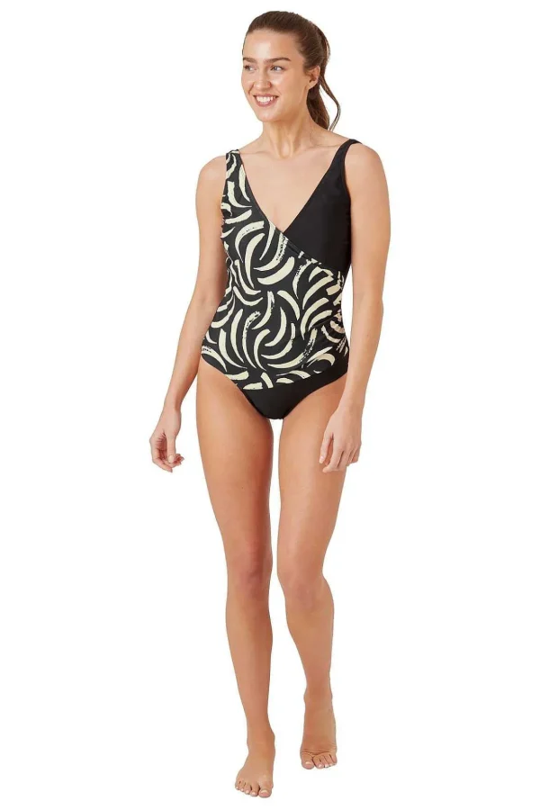 Monochrome Wrap Swimsuit