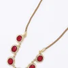 Multi Stone Necklace In Red