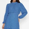 Nadia Mini Dress In Blue Print