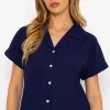 Navy Camp Collar Shirt