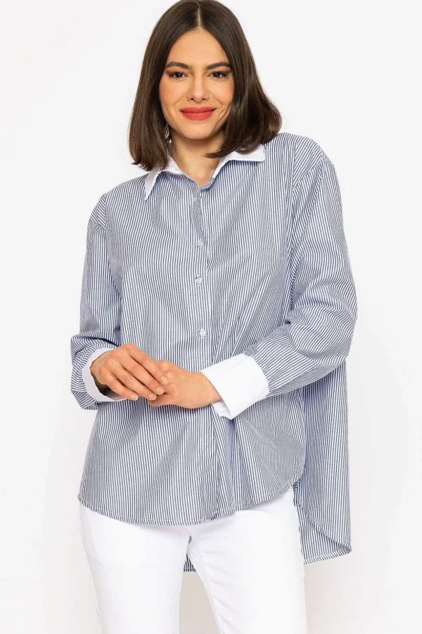 Navy Candy Striped Shirt
