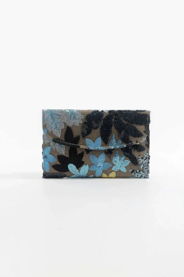 Navy Embellished Clutch Bag