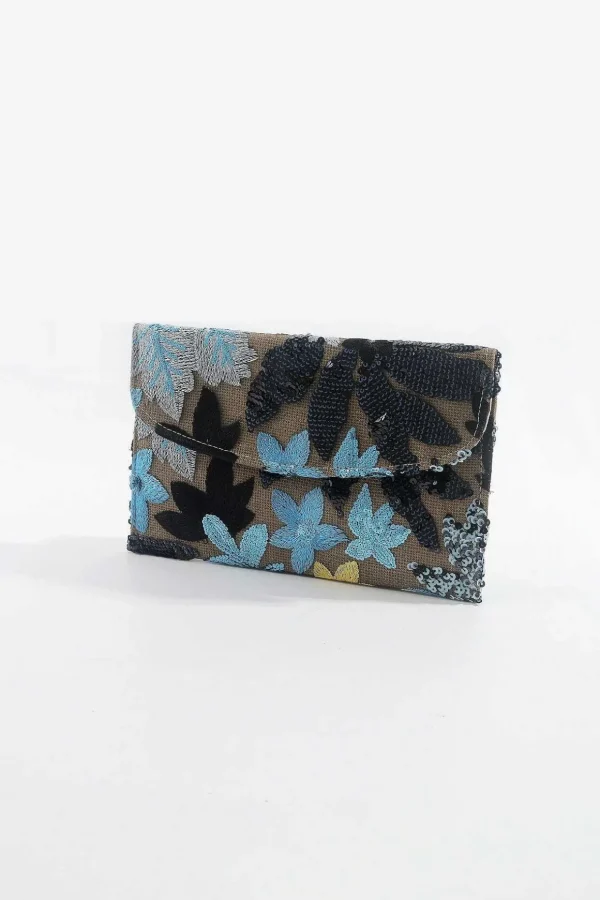 Navy Embellished Clutch Bag