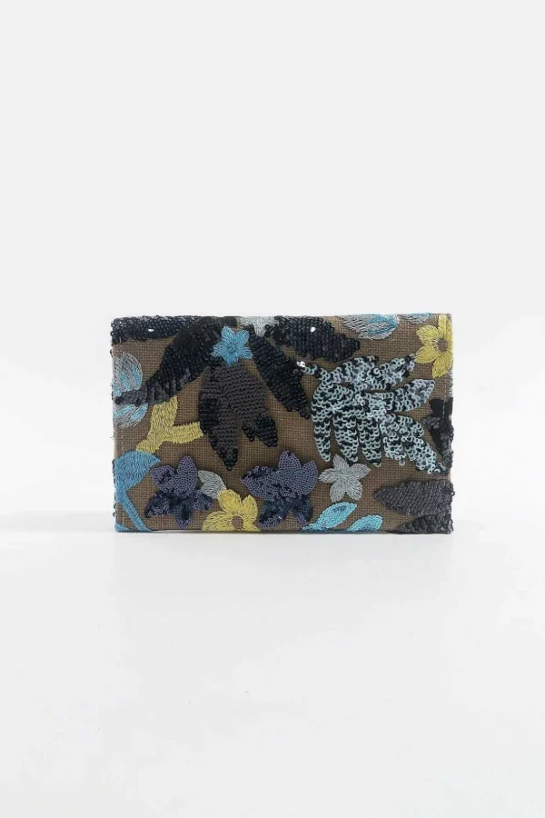 Navy Embellished Clutch Bag
