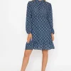 Navy Long Sleeve Nadia Dress