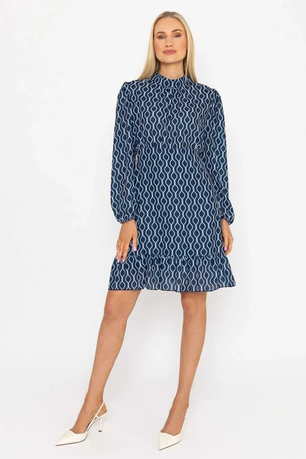 Navy Long Sleeve Nadia Dress