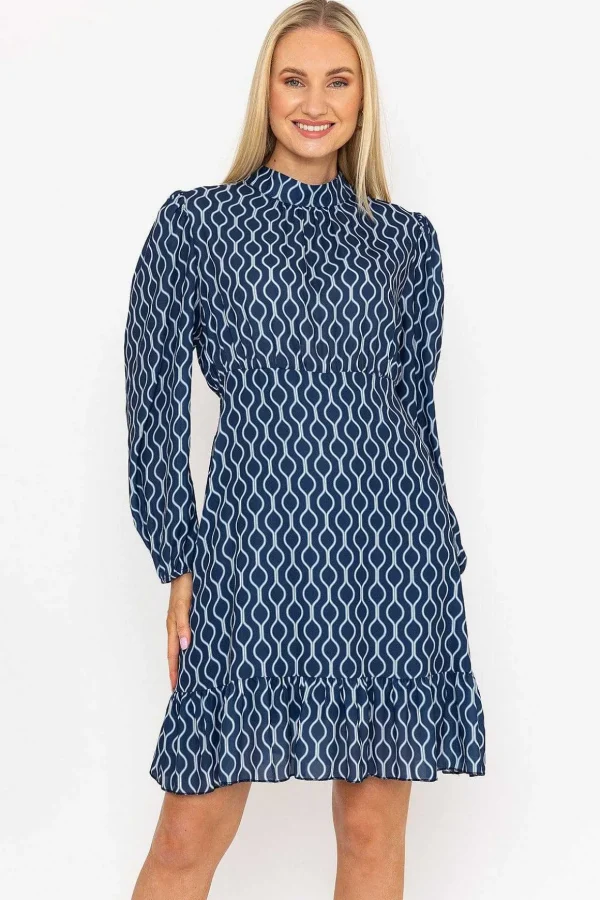 Navy Long Sleeve Nadia Dress