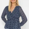 Navy Peplum Top