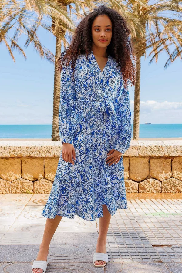 Norah Dress In Blue Print