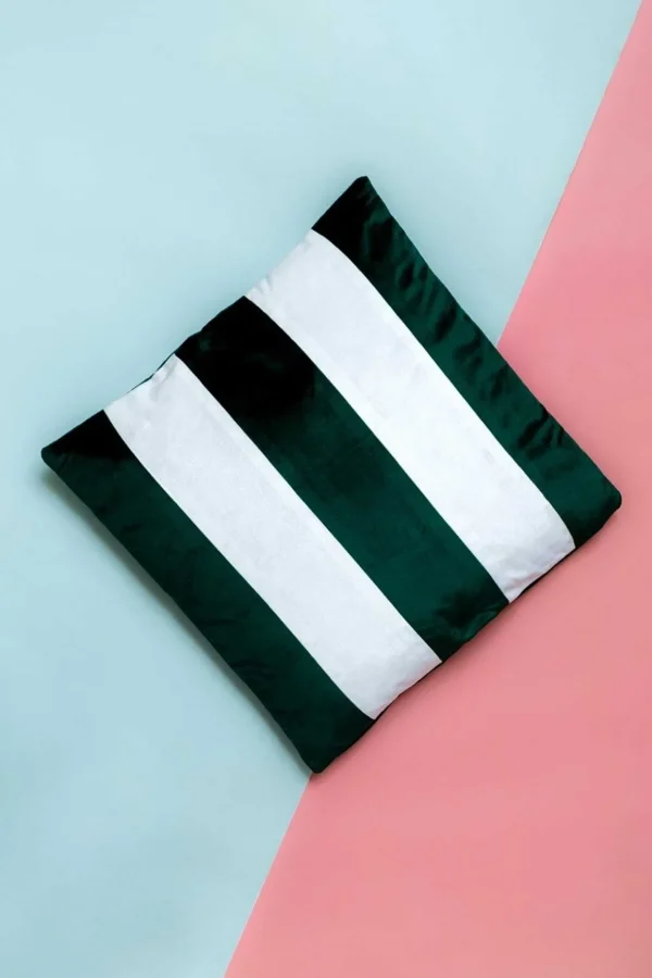 Olive Green Stripe Cushion