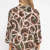 Olivia Top In Khaki Print