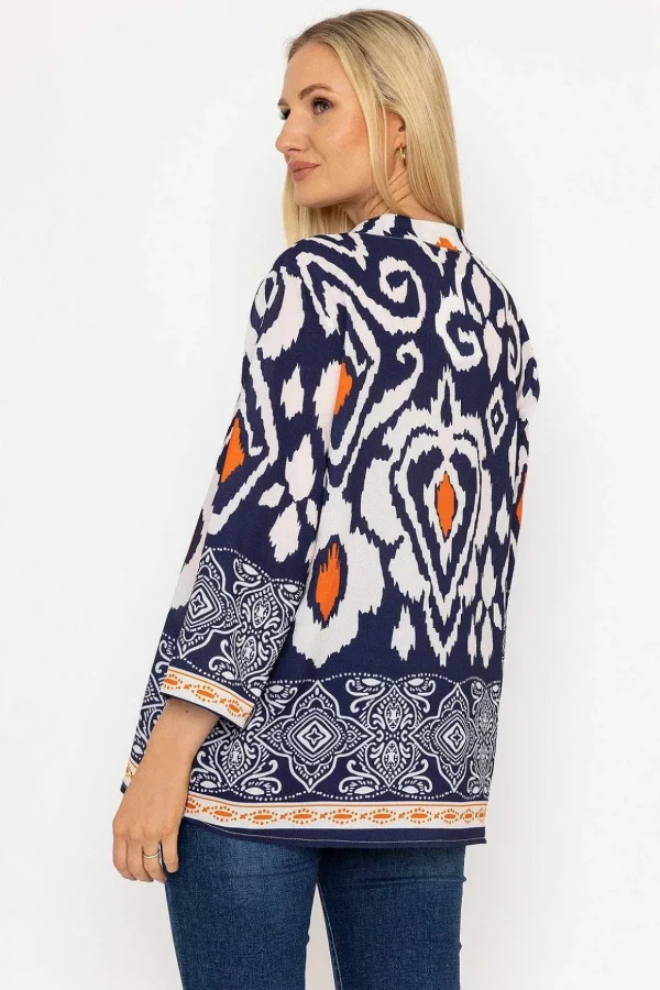 Olivia Top In Navy Print