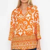 Olivia Top In Orange Print